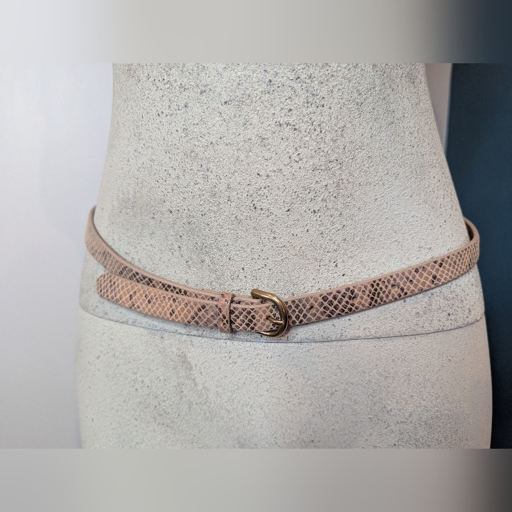 Wilfred Italian leather Snakeskin Belt With Gold Buckle Made In the USA Sz M